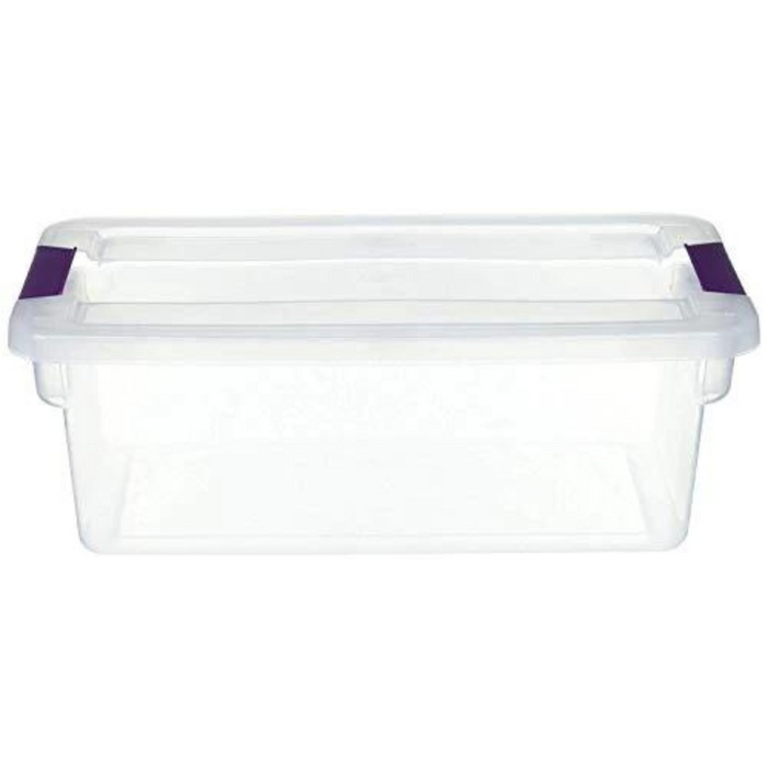 JOEY'Z Clearview Latch Storage Container with Plum Handles (1, 6 quart) 12 Pack
