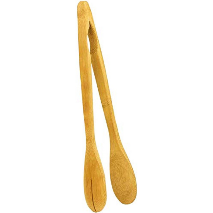 Large 12 Inch Natural Bamboo Tongs for Salad/Toaster/Cooking/Serving/Bread