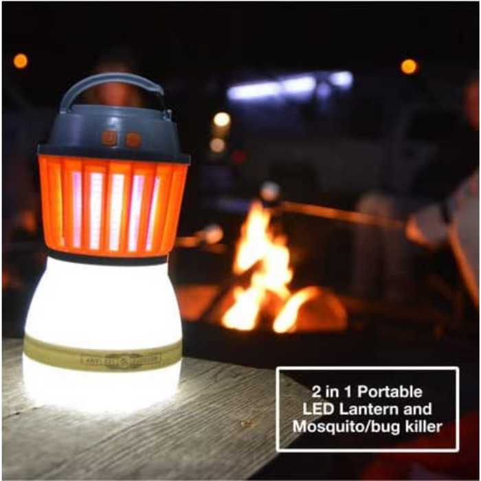 2 in 1 Camping Lantern - Electric Bug Zapper - Rechargeable, Waterproof, Collapsible & Portable - Mosquito, Gnat, Fly, Moth Killer - LED Tent Lamp (400nm UV) - Indoor & Outdoor Bug Zapper - 330 Lumens